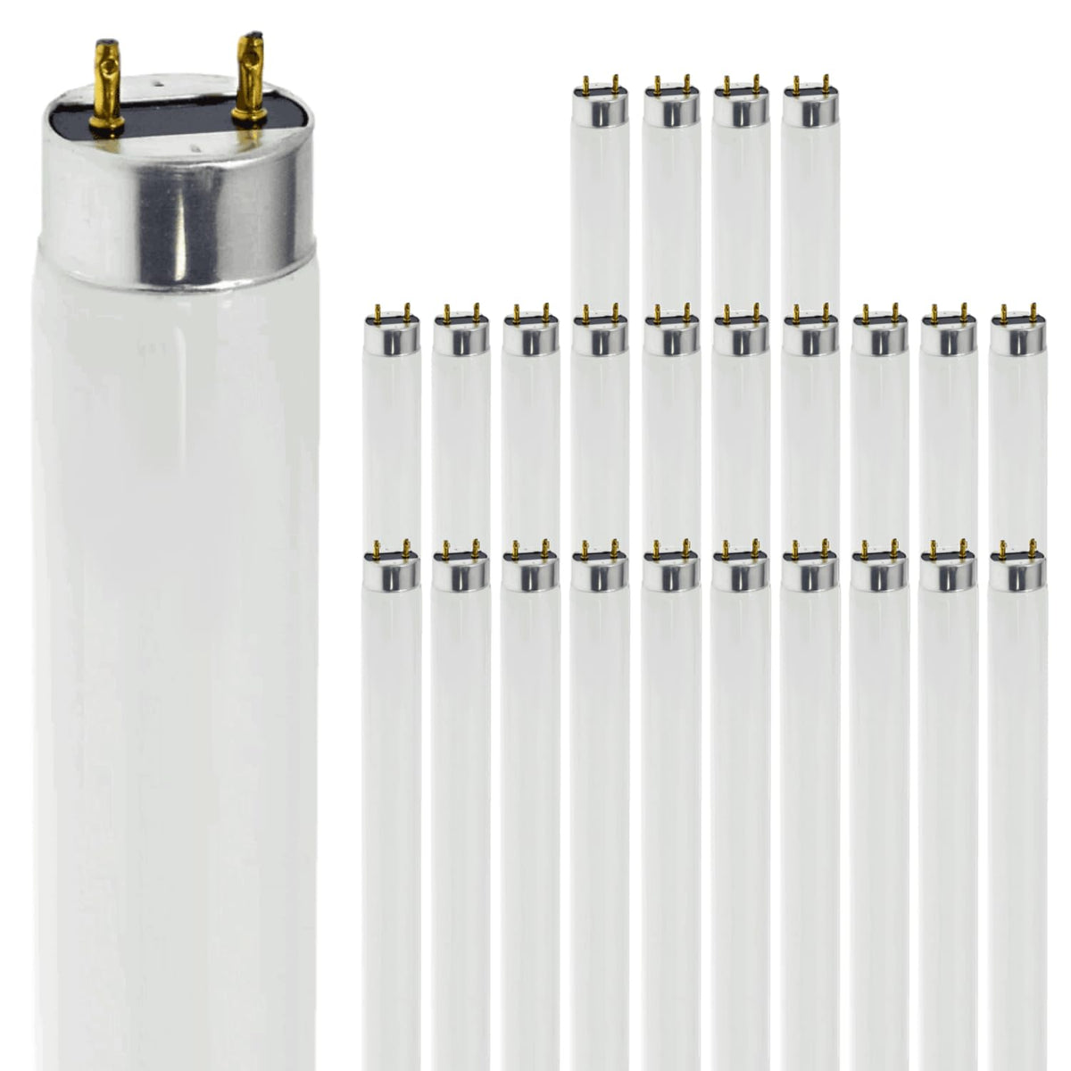 24 Inch T8 Fluorescent Tube Light Bulb 17W 3000K Soft White G13 Bi-Pin Base Pack of 25 A617876