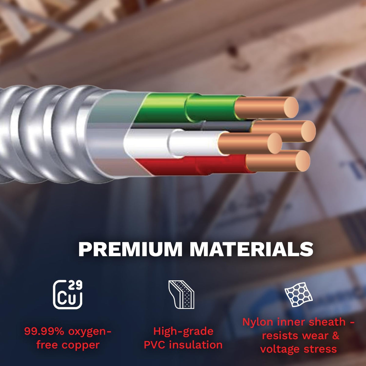 10/3 Metal Clad Aluminum Armor Cable 100 Ft T57354