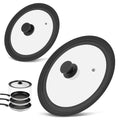 2 Pack Silicone Tempered Glass Universal Lid for Pots Pans and Skillets F9387