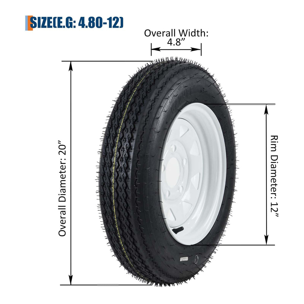 12 Trailer Tire and Wheel Assembly 5 Lug Set of 2 X9118