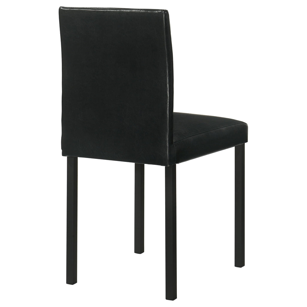 Black Faux Leather Dining Side Chair Set of 4 S32781