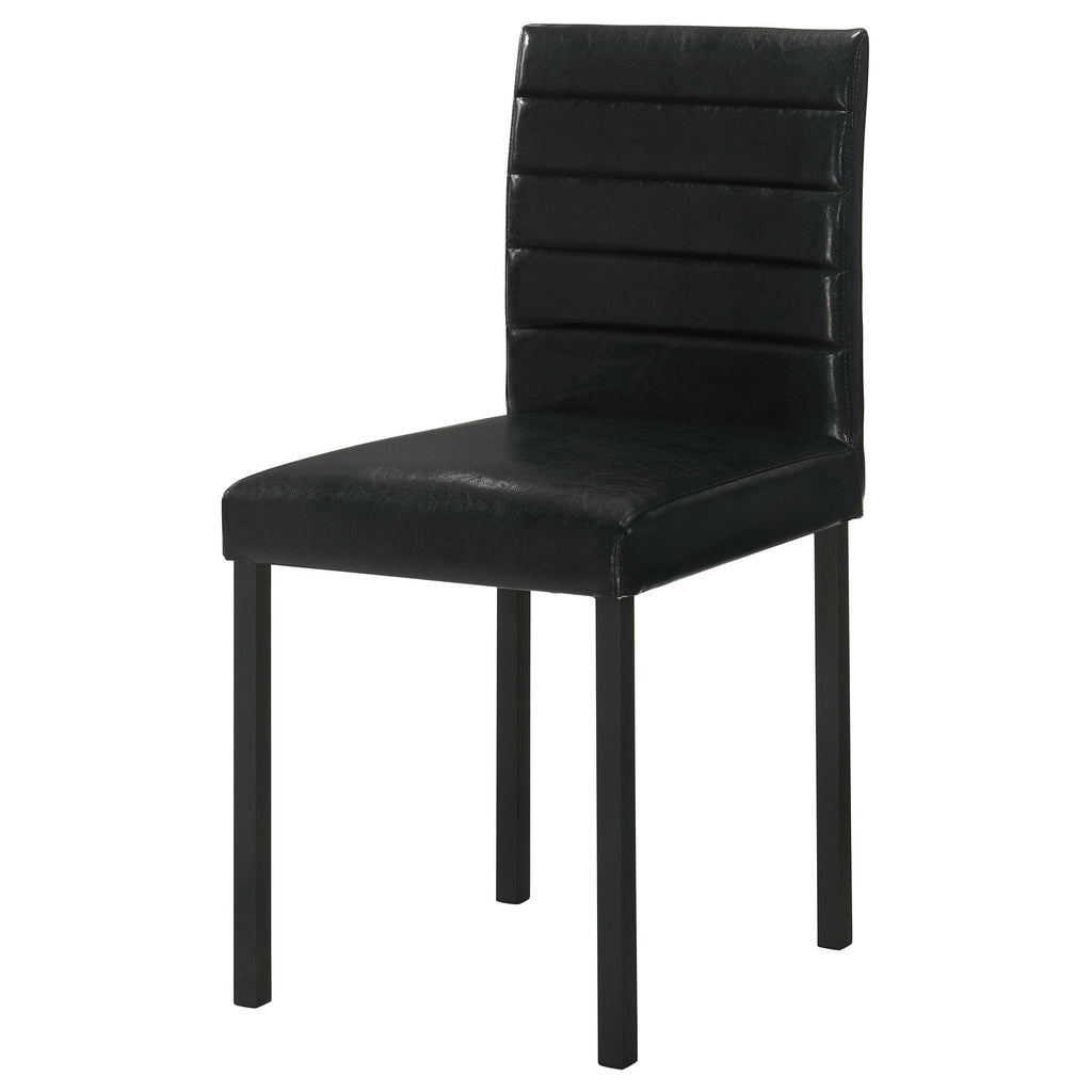 Black Faux Leather Dining Side Chair Set of 4 S32781