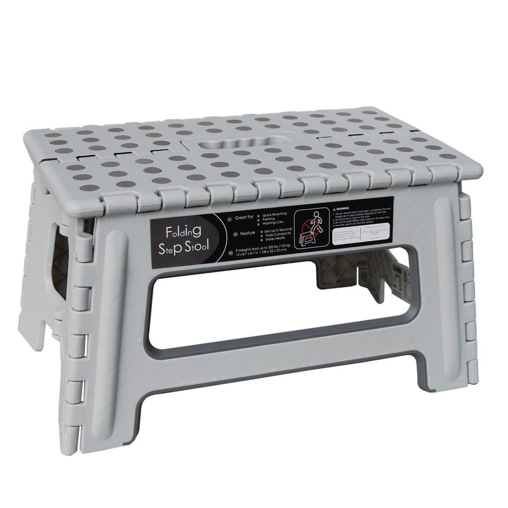 Folding Step Stool 9 Inch Height Gray I699