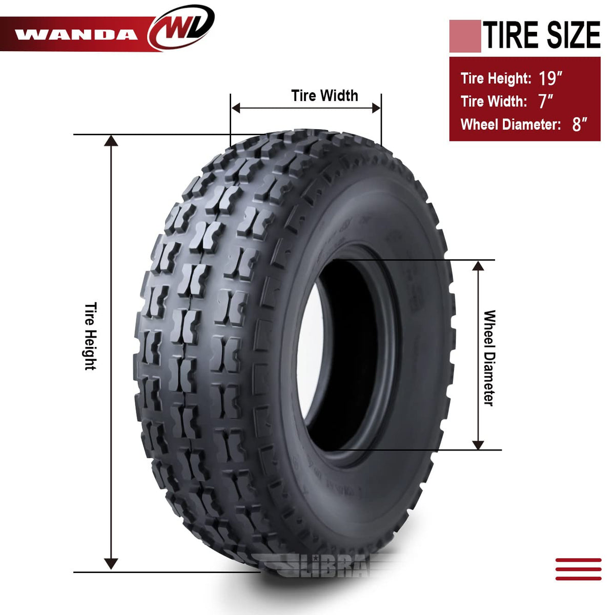 2 New Sport ATV Tires 19x7-8 4PR H5070