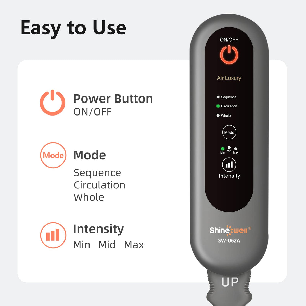 Air Compression Leg Massager with 3 Modes 3 Intensities S934122