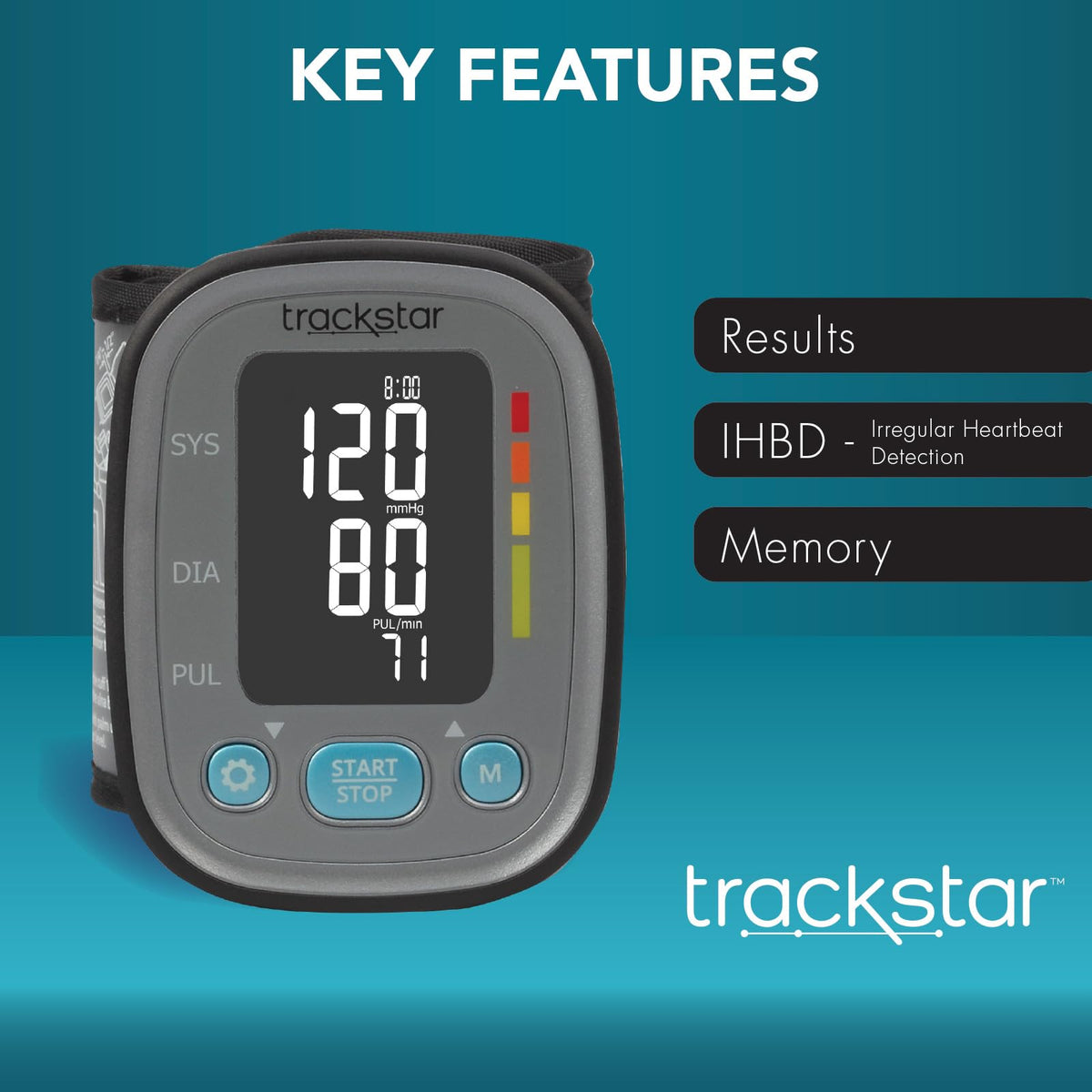 Smart Adult Wrist Blood Pressure Monitor E78648