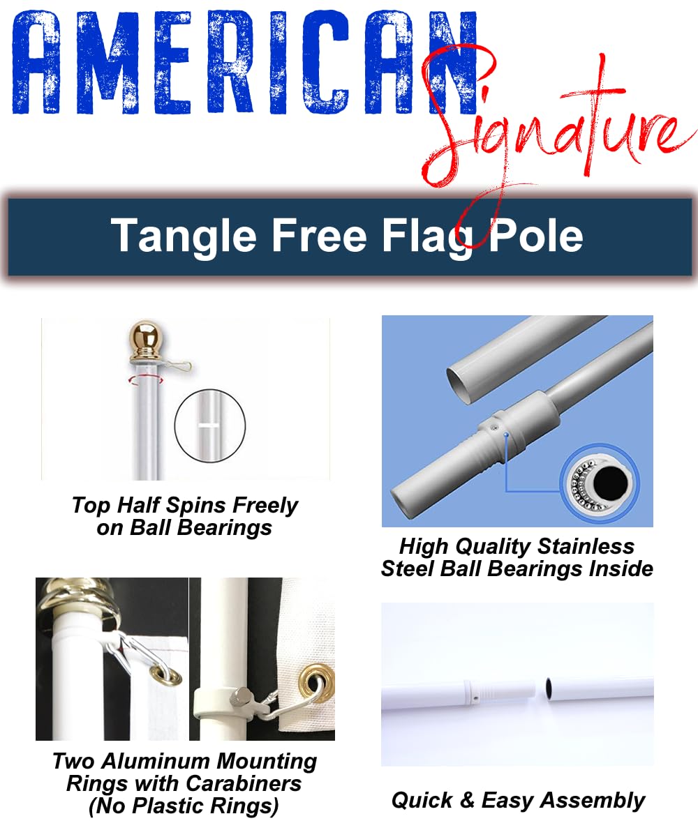 5 ft Heavy-Duty Aluminum Tangle Free Spinning Flag Pole S48663