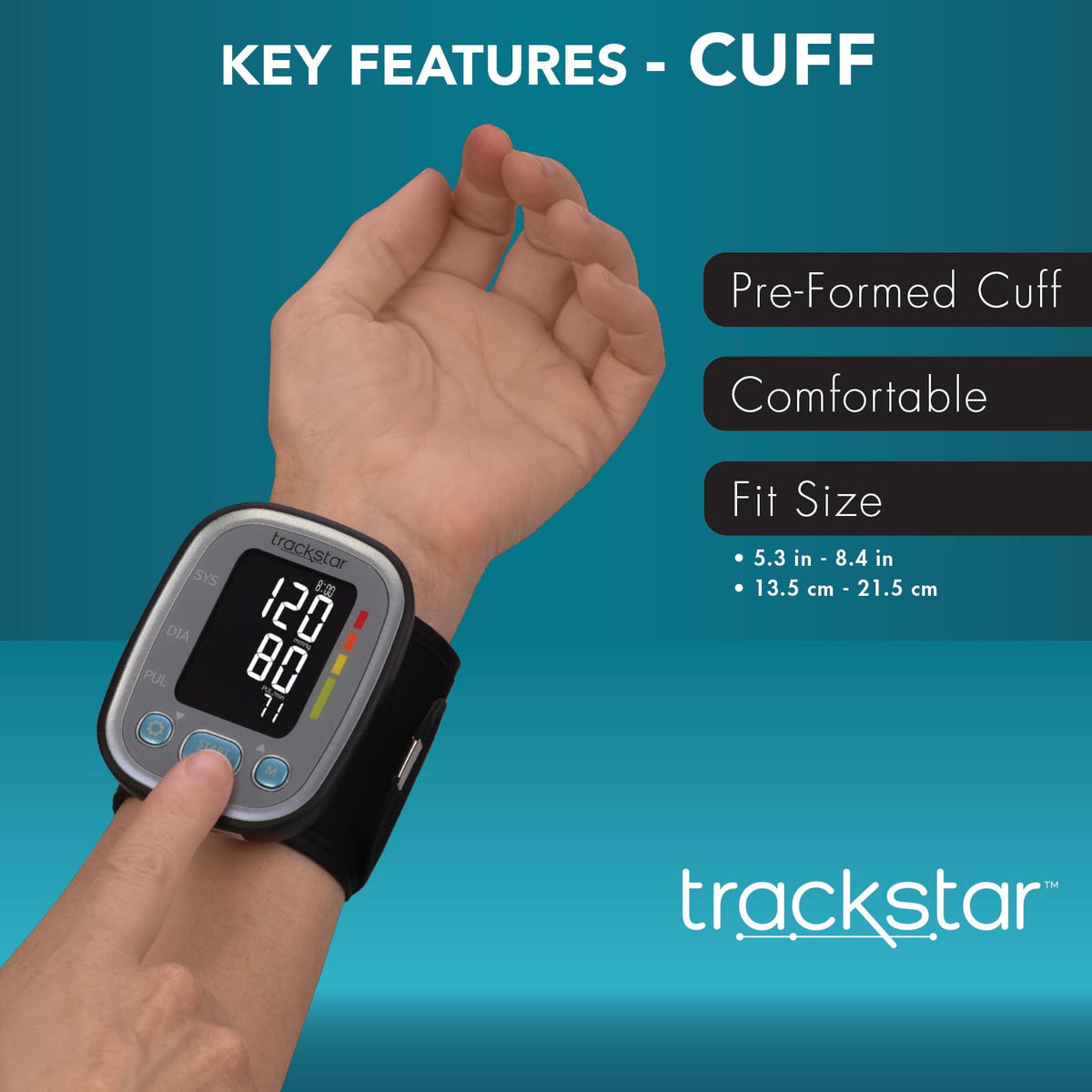 Smart Adult Wrist Blood Pressure Monitor E78648