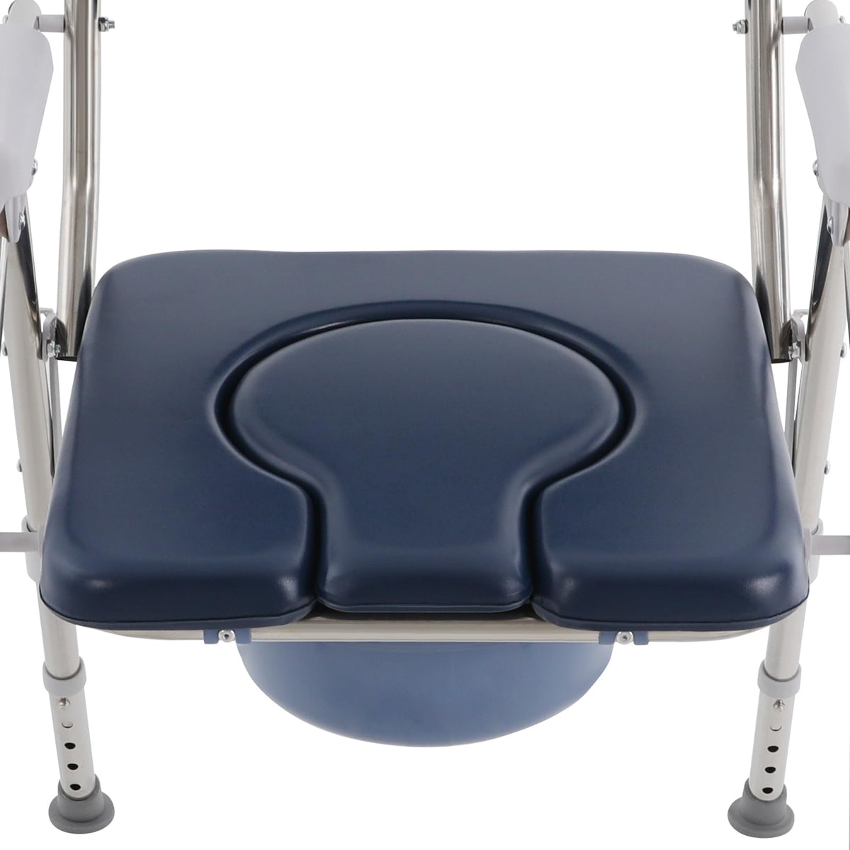 3 in 1 Commode Chair with Arms, Adjustable Height, Padded Seat, Toilet Bucket Q202