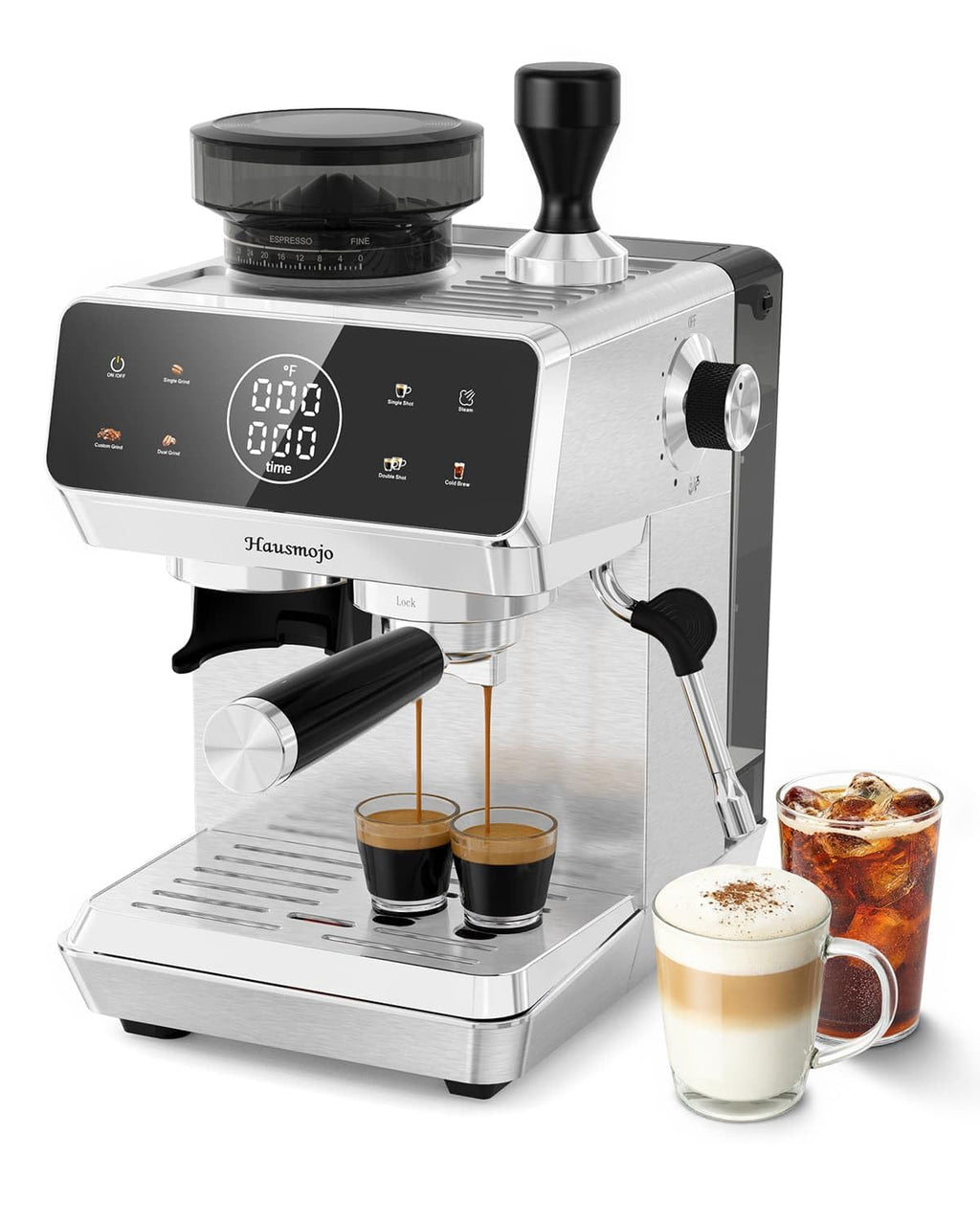 Espresso Machine with Burr Grinder and Steam Wand F2340