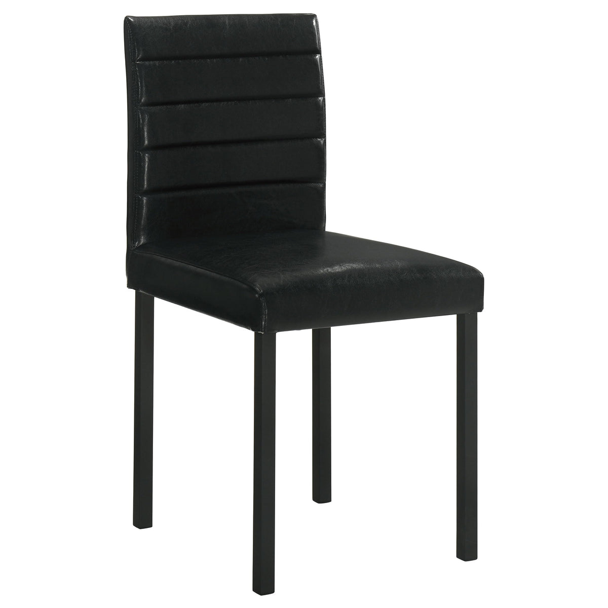 Black Faux Leather Dining Side Chair Set of 4 S32781
