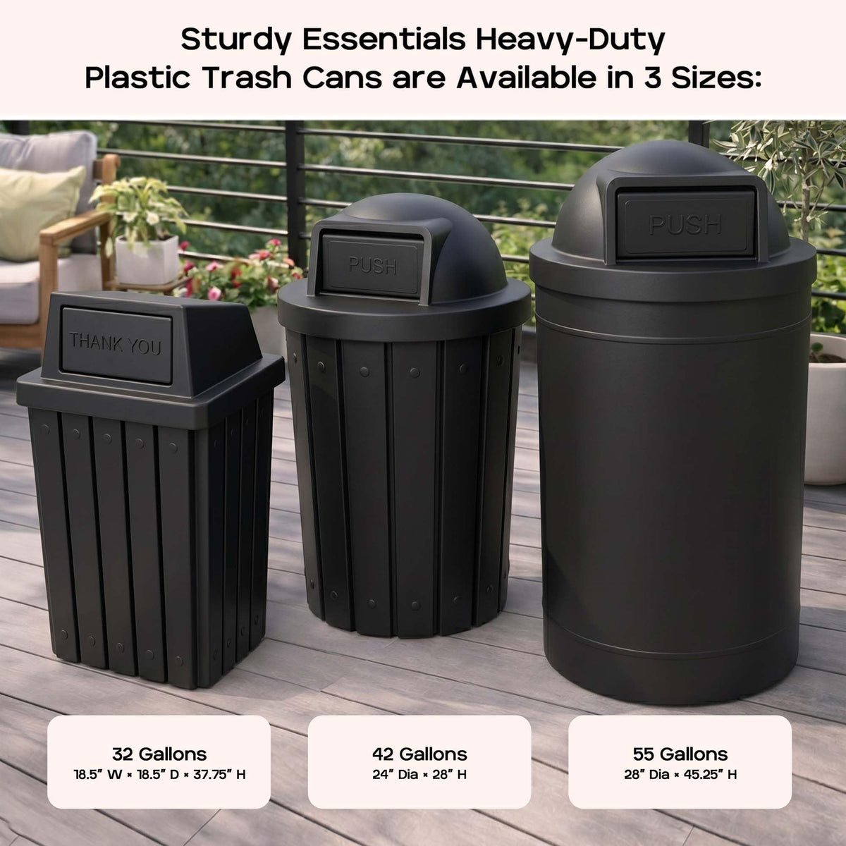 32 Gallon Outdoor Trash Can with Lid P213478
