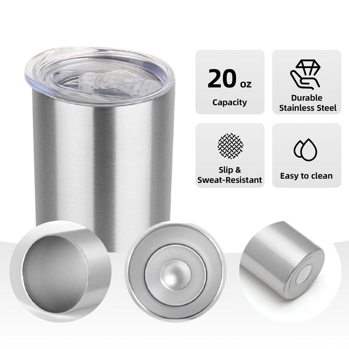 20 oz Stainless Steel Insulated Tumbler with Lid J674153
