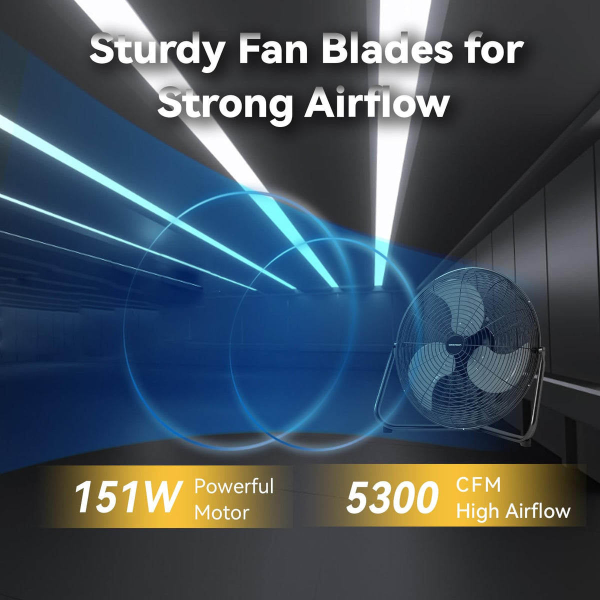 20 Inch 3 Speed 360-Degree Tilt High Velocity Floor Fan I9423