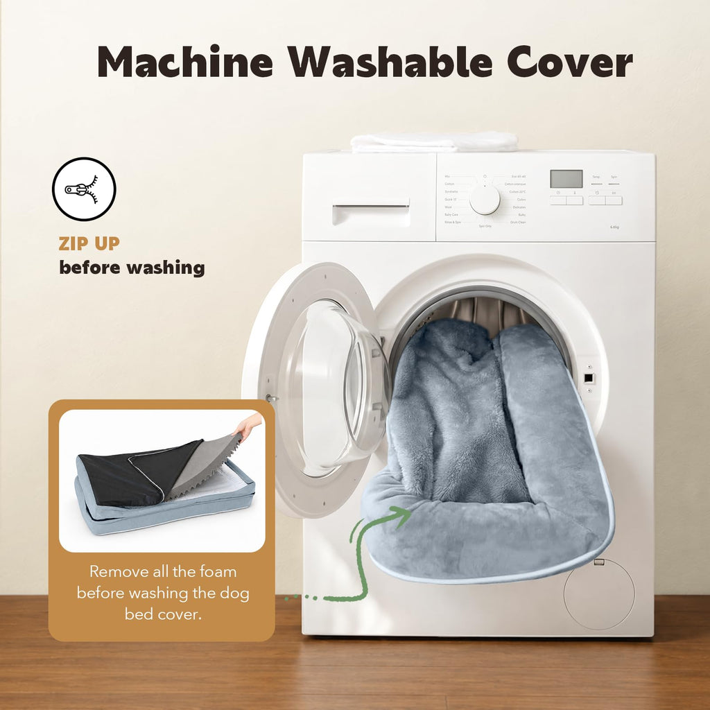 Washable Orthopedic Dog Bed with Bolster N405