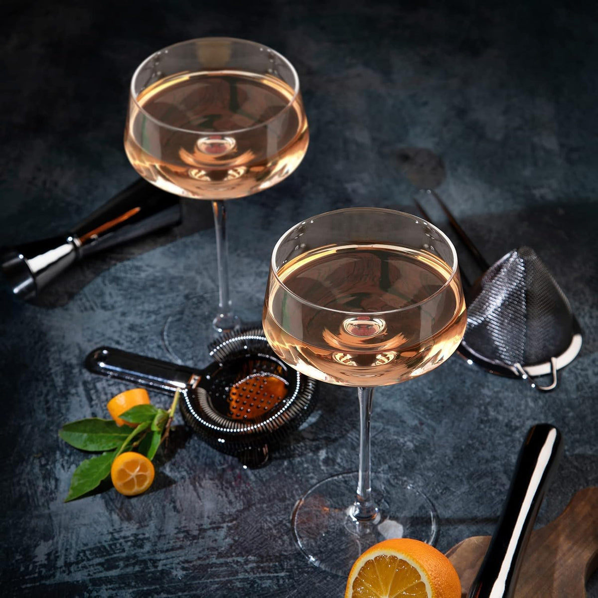 Hand Blown Martini Glasses Set of 4, 8 oz Crystal Cocktail Glass R2223