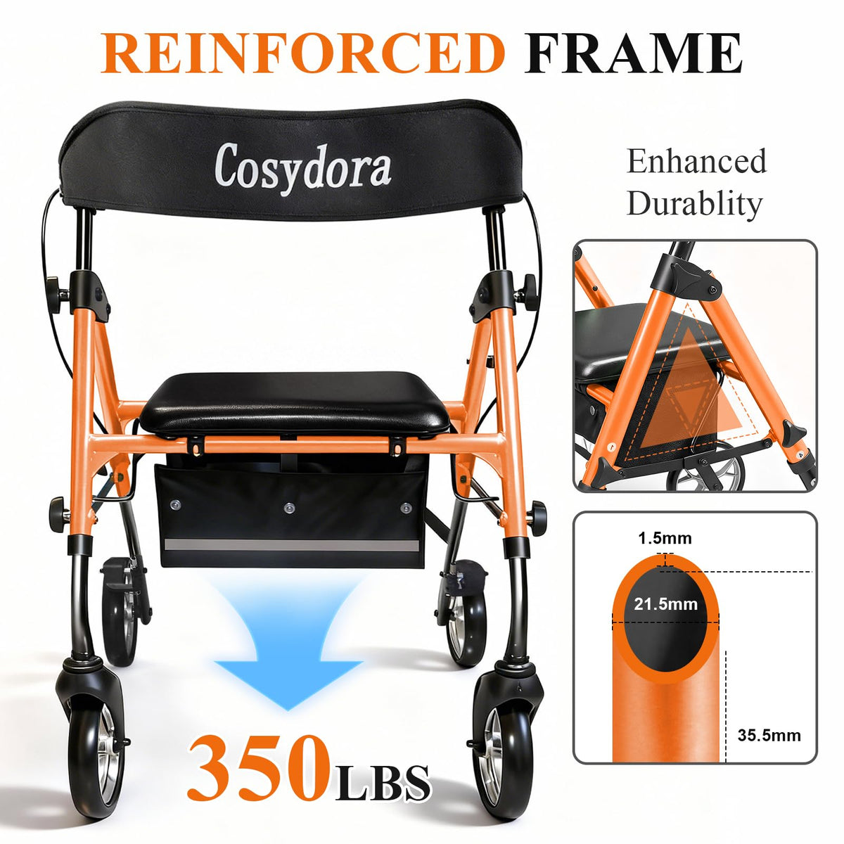 Ultra Lightweight Rollator Walker with Seat O85509