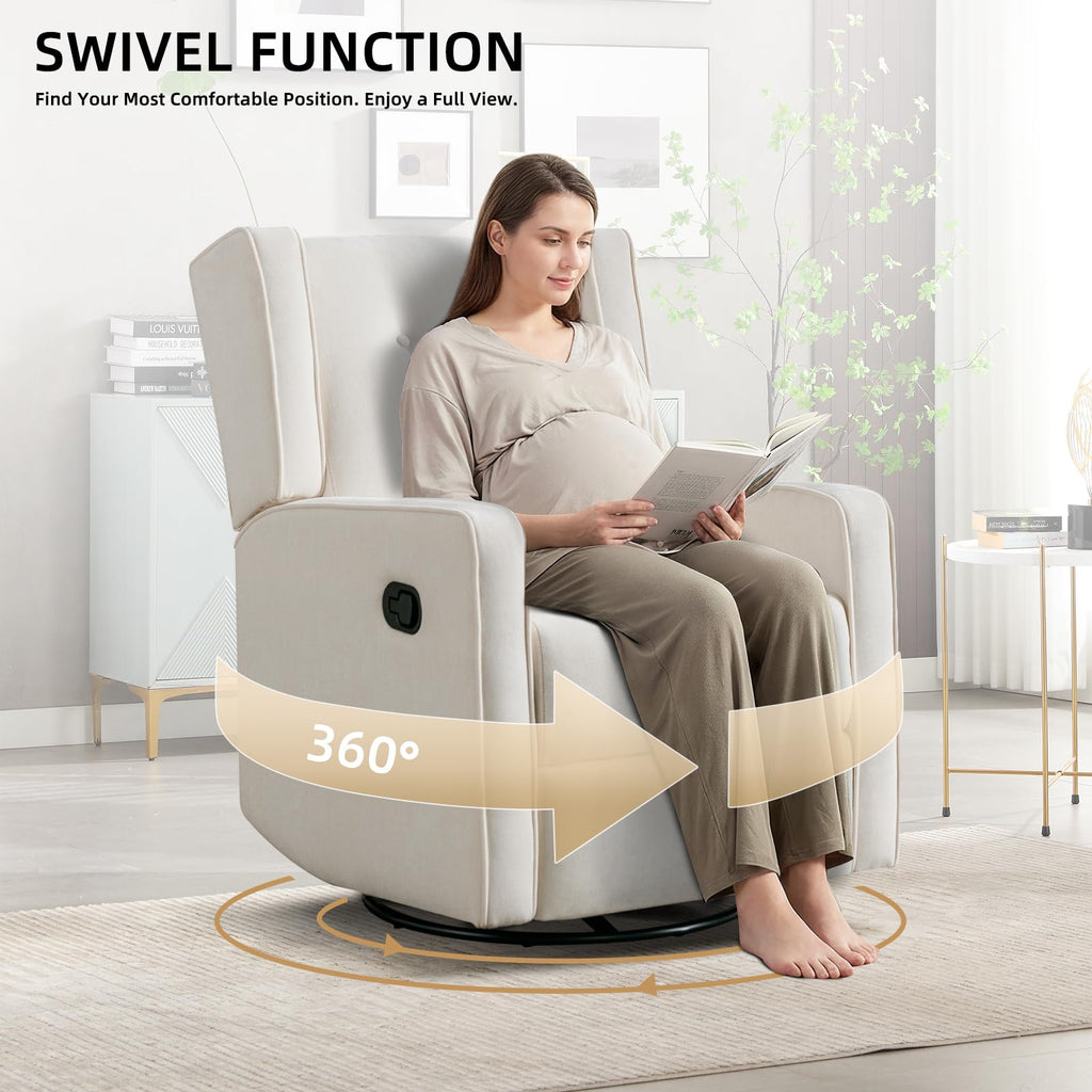 White Swivel Rocker Recliner Chair X69087