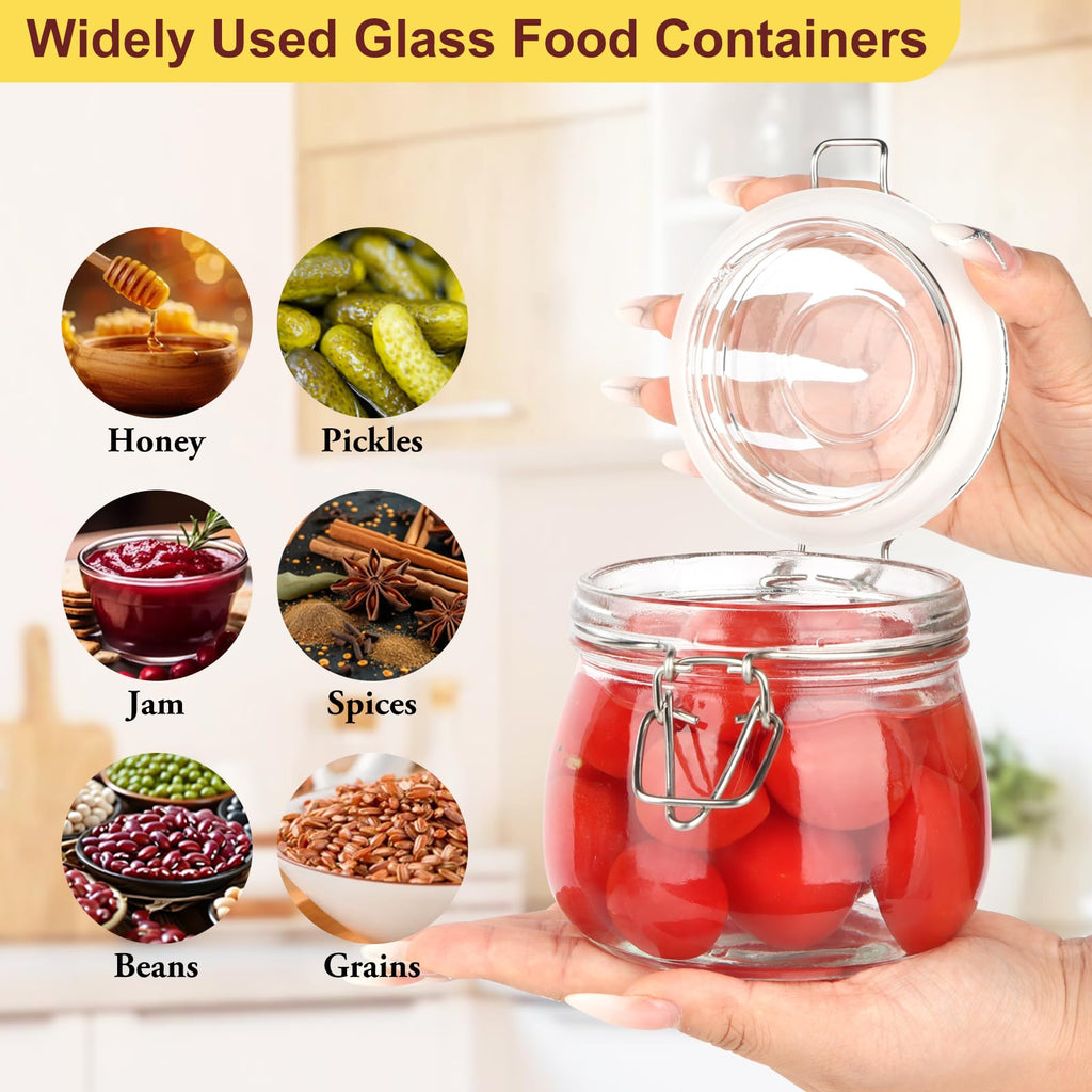 16oz Glass Jars with Airtight Lids, 6 Pack X195230