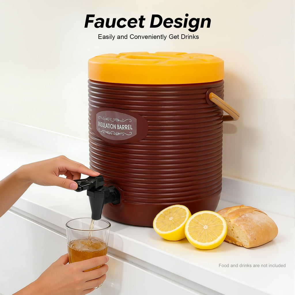 Insulated Beverage Dispenser 3.43gal Stainless Steel Portable Water Jug H449