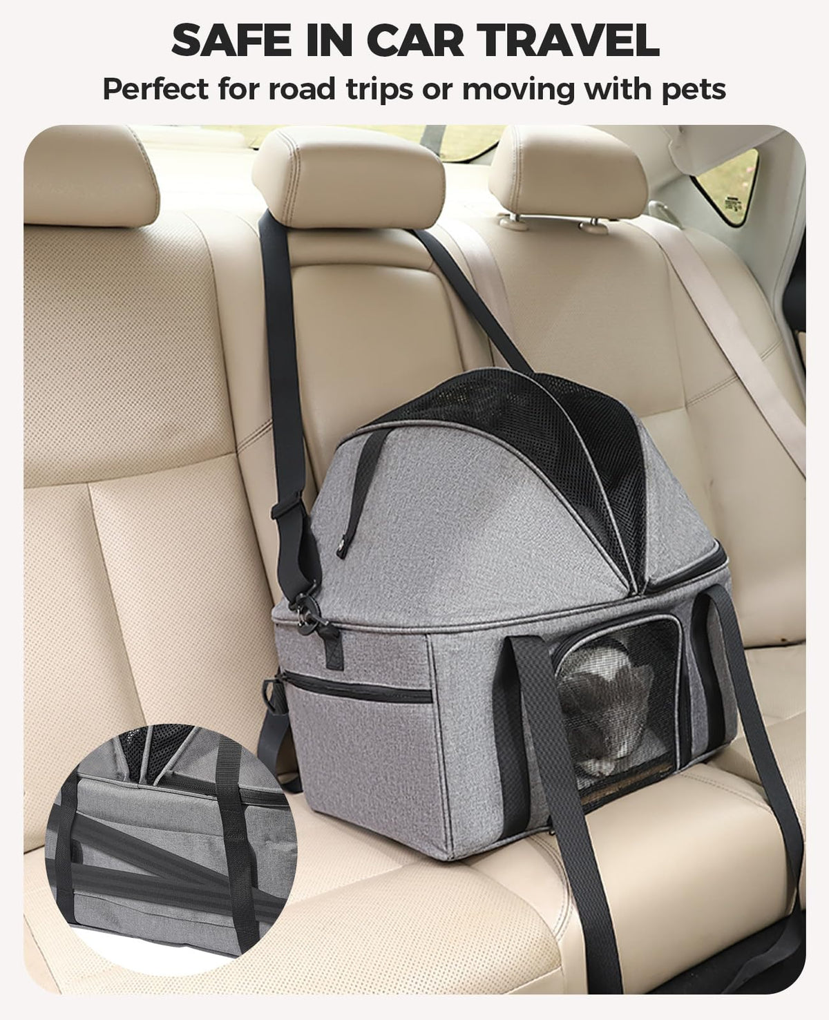 Top-Expandable Cat Carrier with Semi-Open Canopy R23003