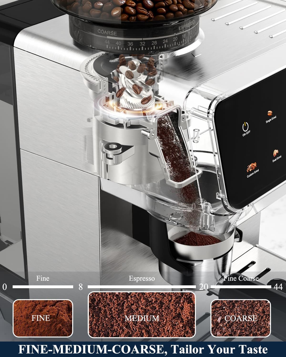 Espresso Machine with Burr Grinder and Steam Wand F2340