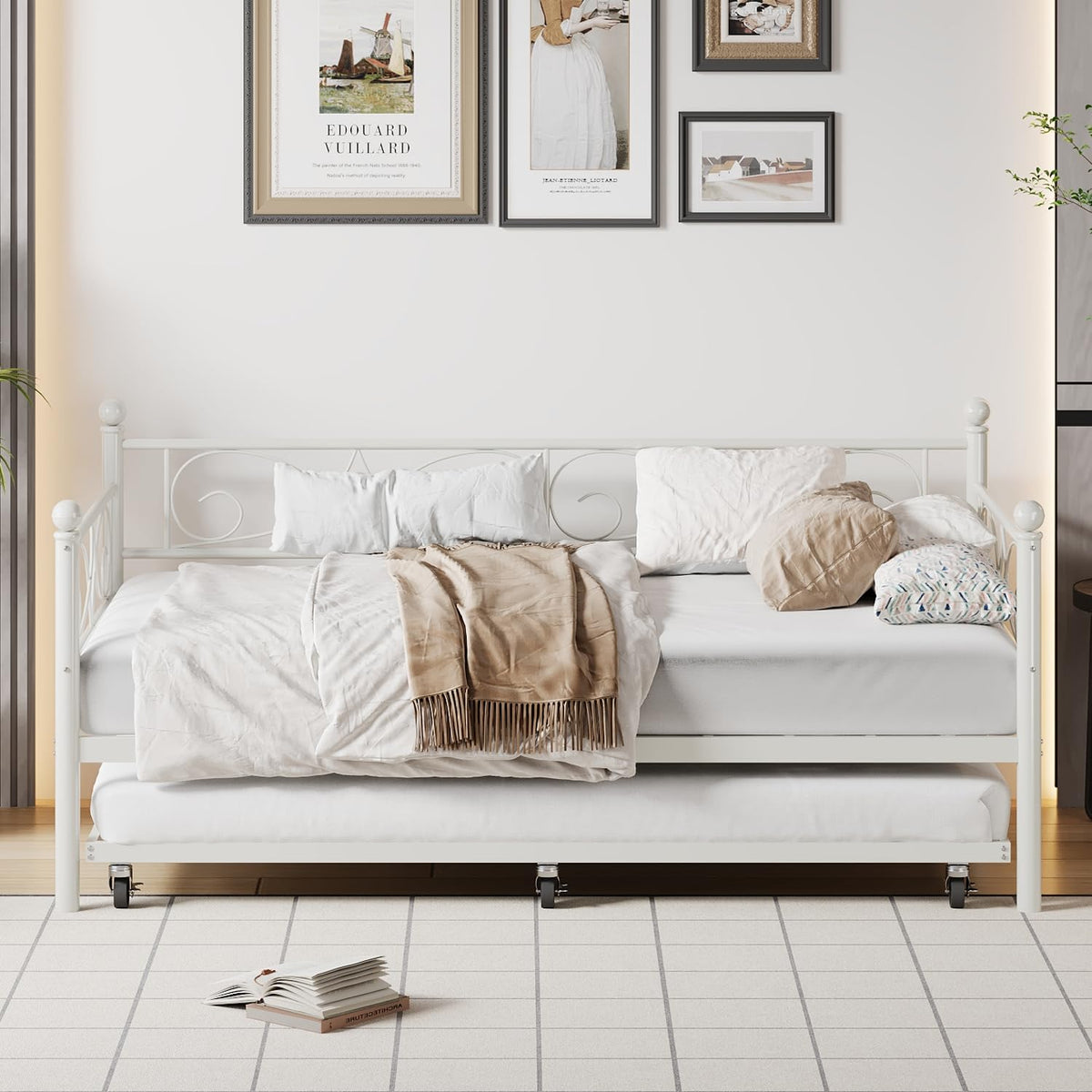 White Twin Daybed with Trundle S3933