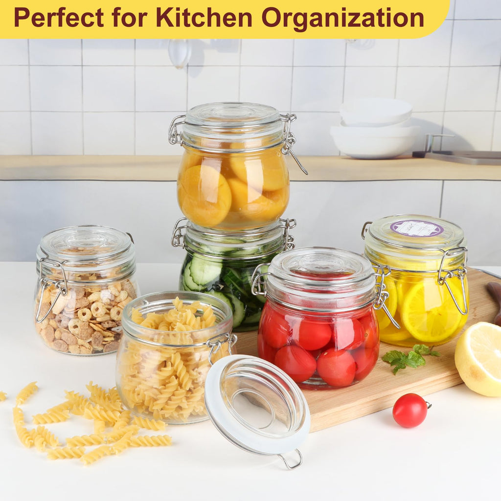 16oz Glass Jars with Airtight Lids, 6 Pack X195230