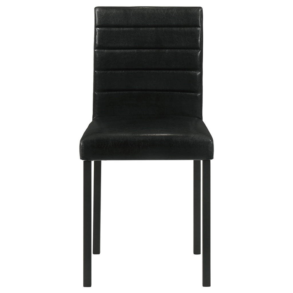 Black Faux Leather Dining Side Chair Set of 4 S32781