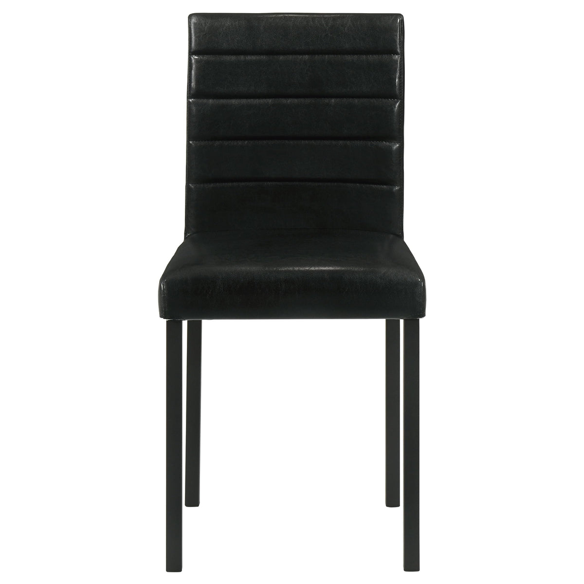 Black Faux Leather Dining Side Chair Set of 4 S32781
