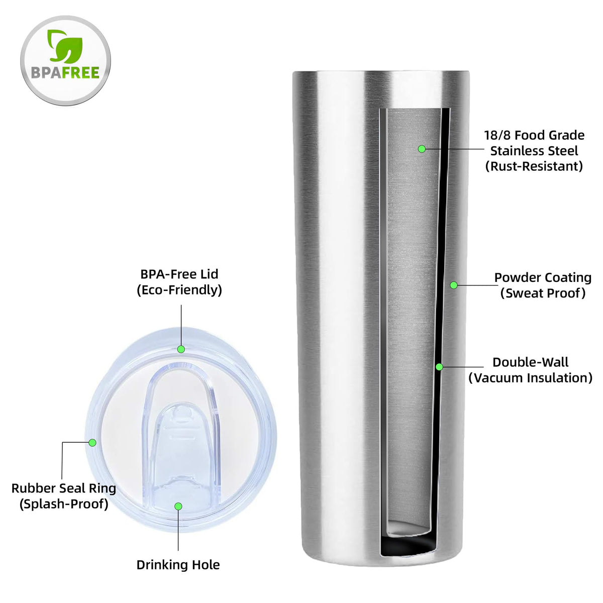20 oz Stainless Steel Insulated Tumbler with Lid J674153