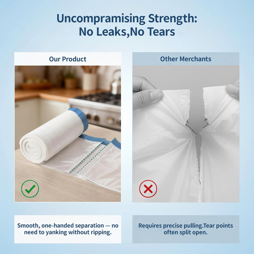 8 Gallon Drawstring Trash Bags 1.2 Mil Unscented 150 Count F729943