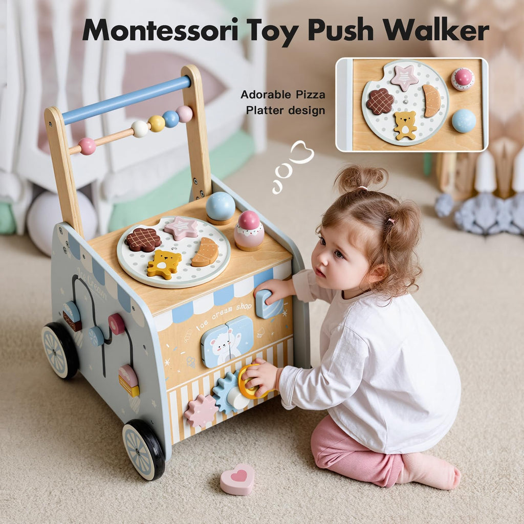 Wooden Baby Walker with Wheels U37674