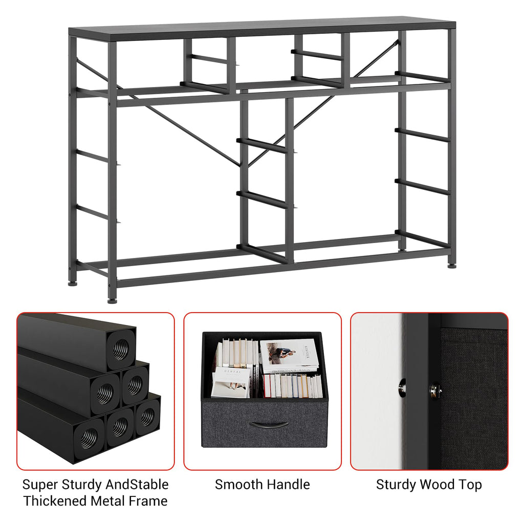10 Drawer Fabric Dresser with Wood Top N30701