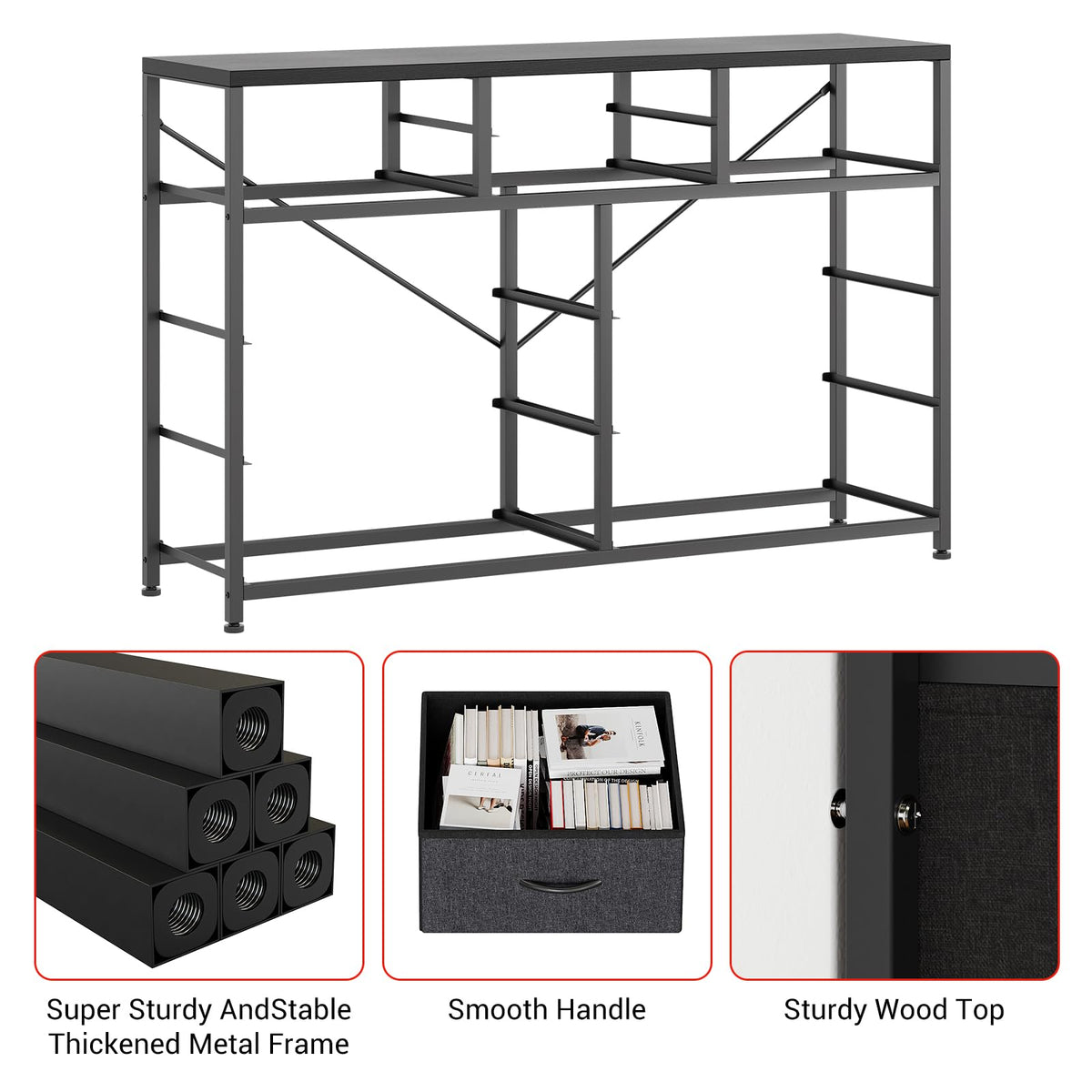 10 Drawer Fabric Dresser with Wood Top N30701