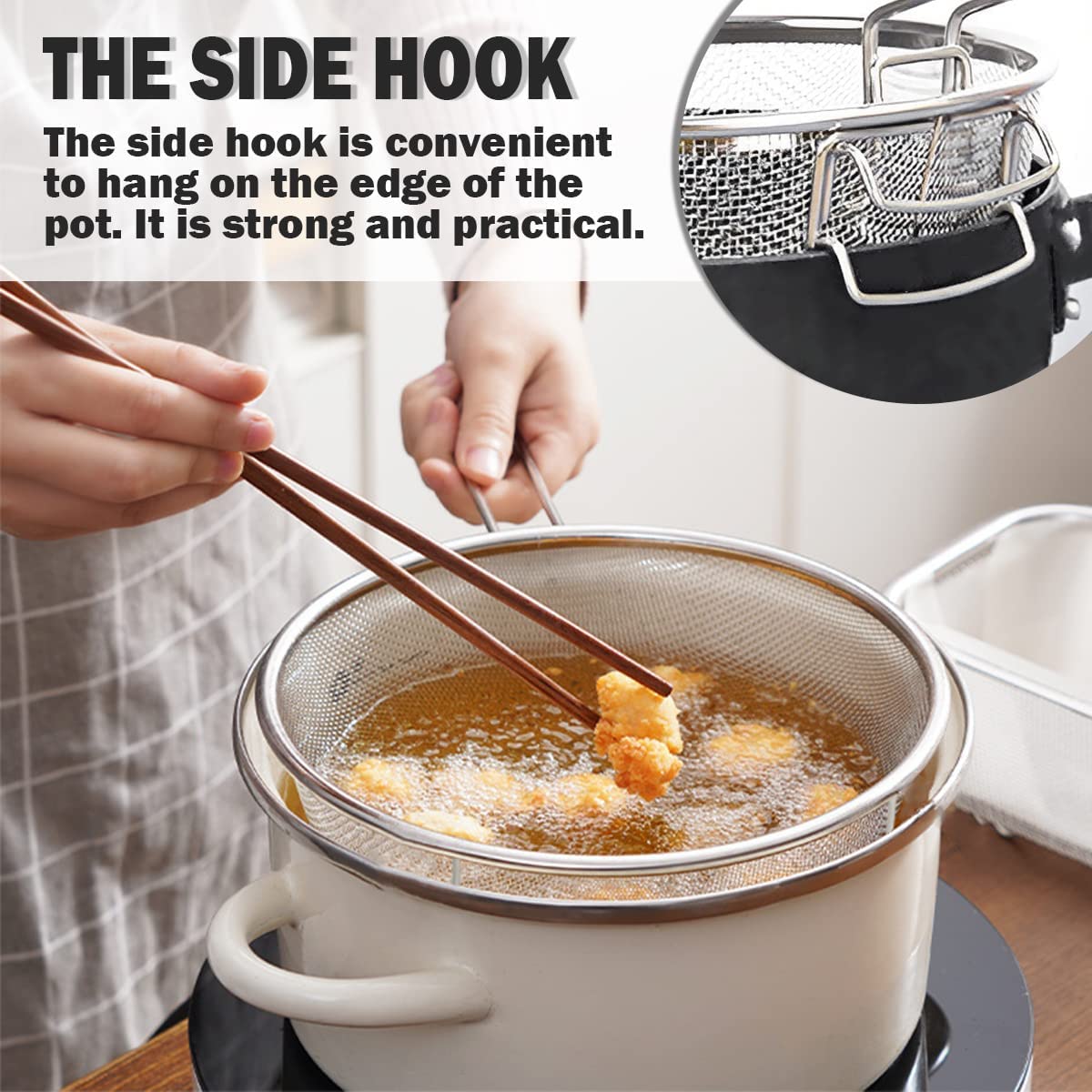 Stainless Steel Deep Fry Basket with Detachable Handle M539153