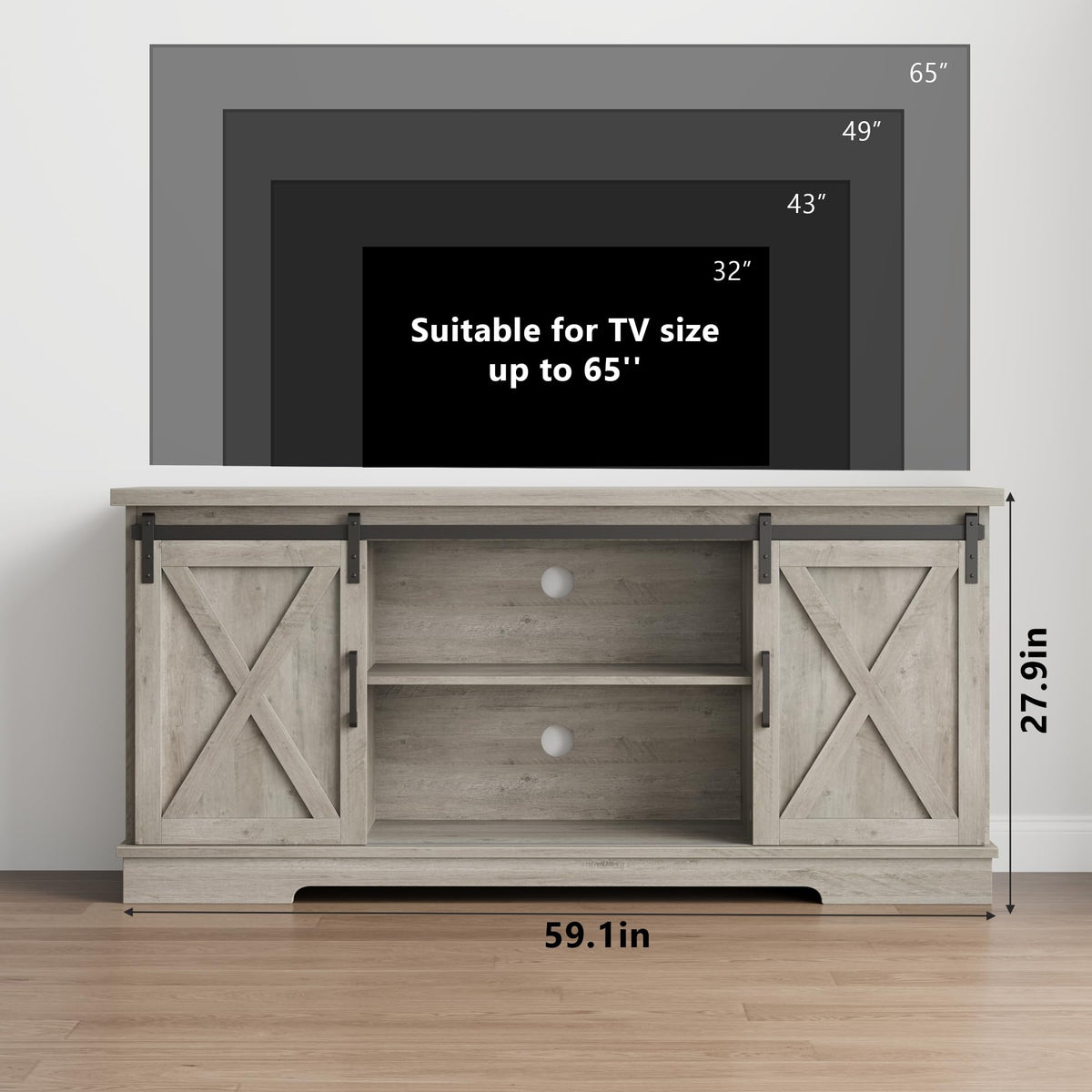 Farmhouse TV Stand and Entertainment Center C282849