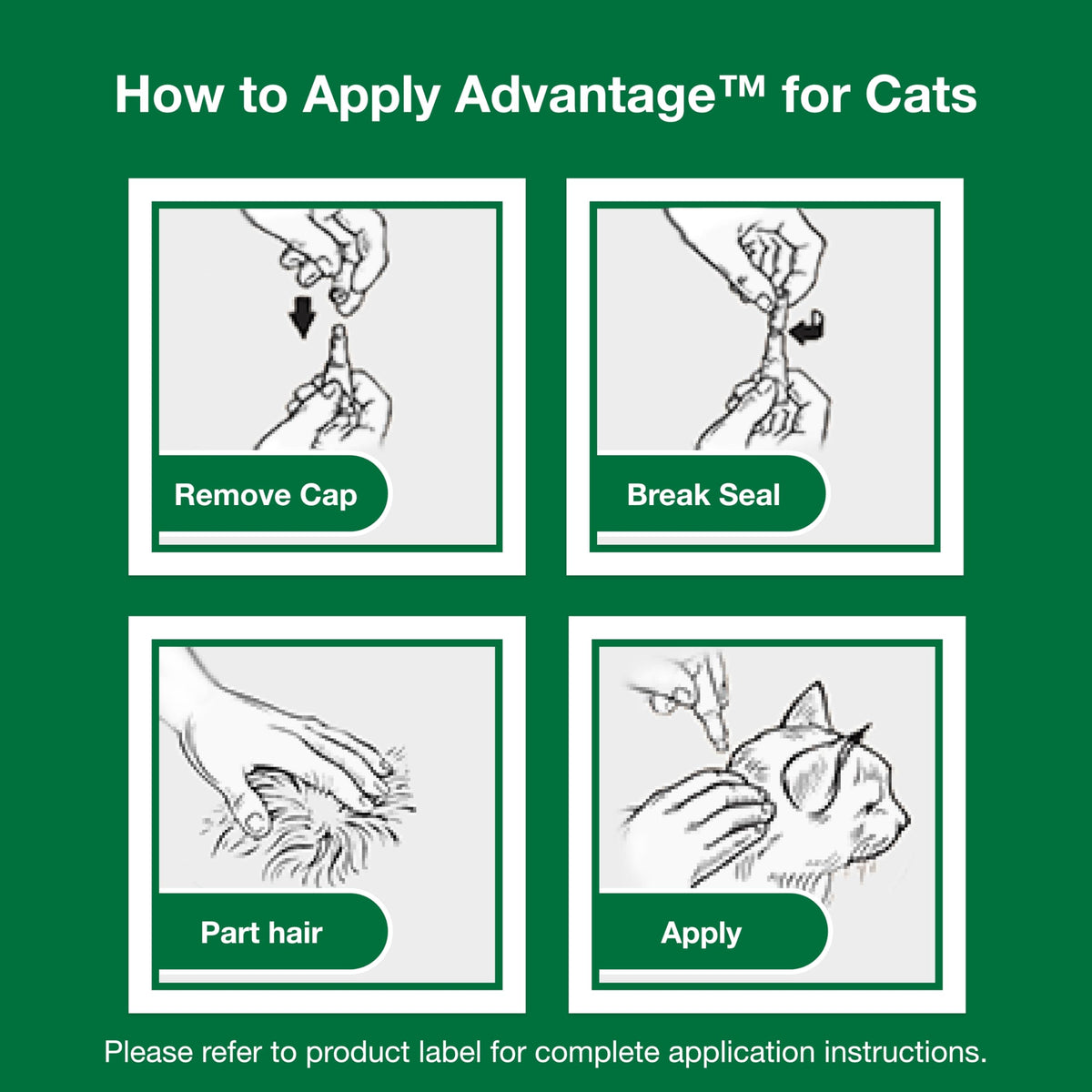 Topical Cat Flea Treatment and Prevention for Large Cats Over 9 lbs Y7371