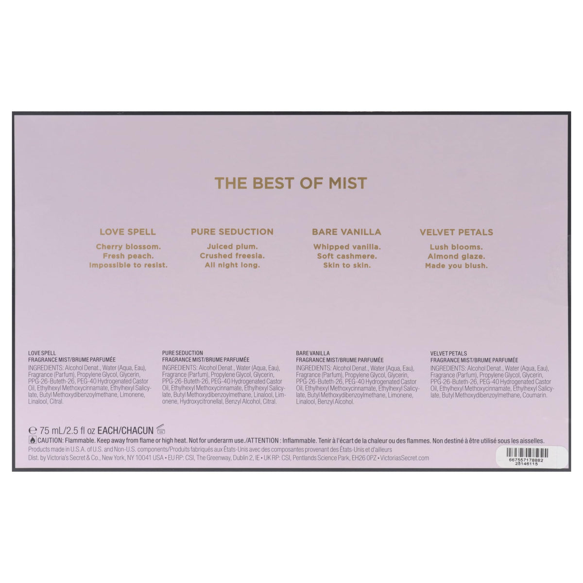 4 Pc Fragrance Mist Set K537