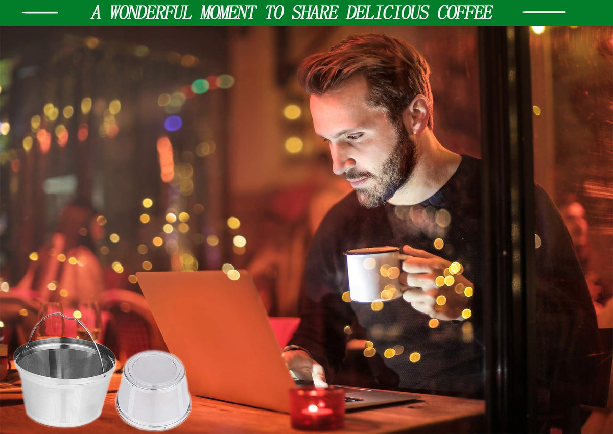 Stainless Steel Reusable Coffee Filters 8 12 Cup Pack of 2 V3335