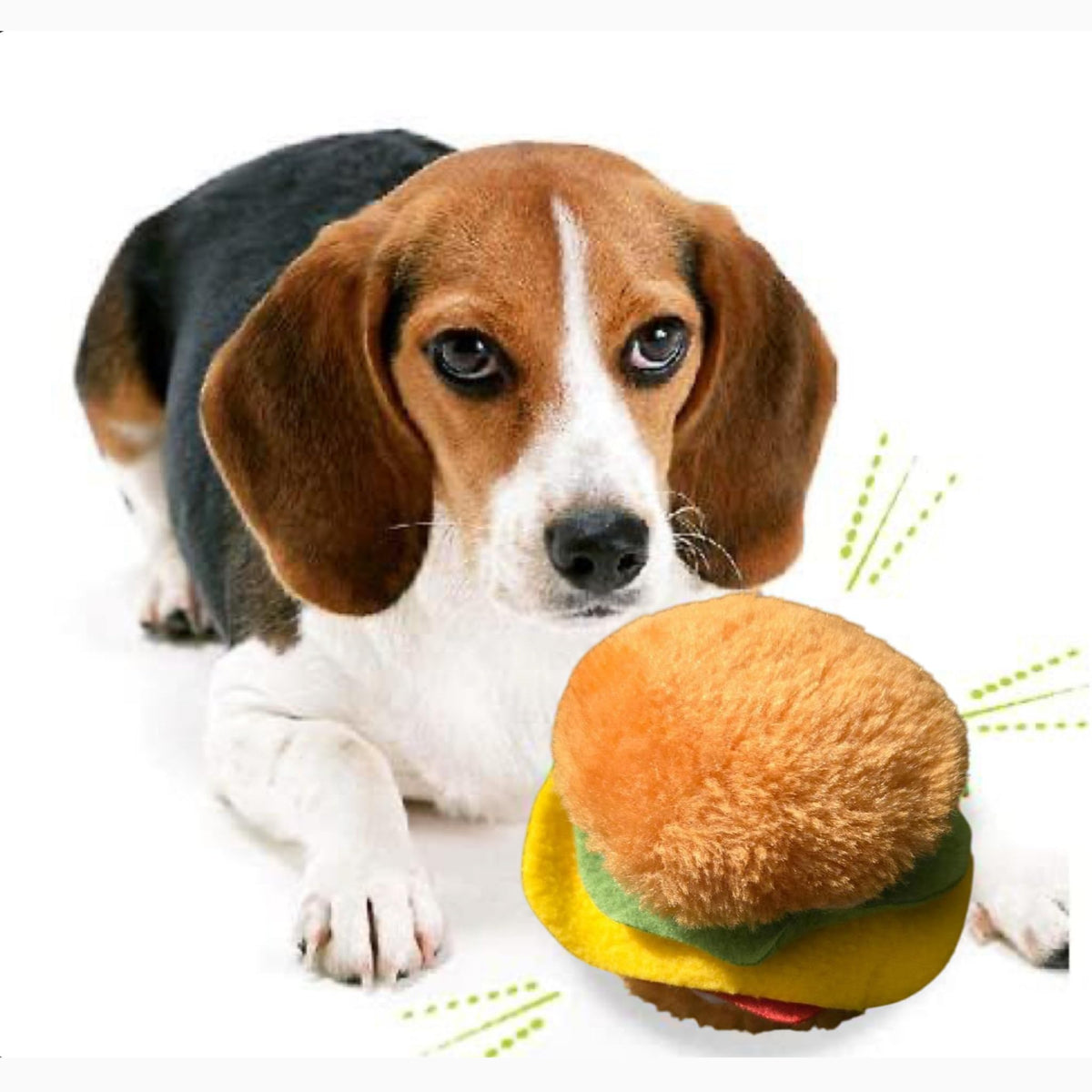 Hot Dog and Hamburger Plush Dog Chew Toy 2 Pack D51065