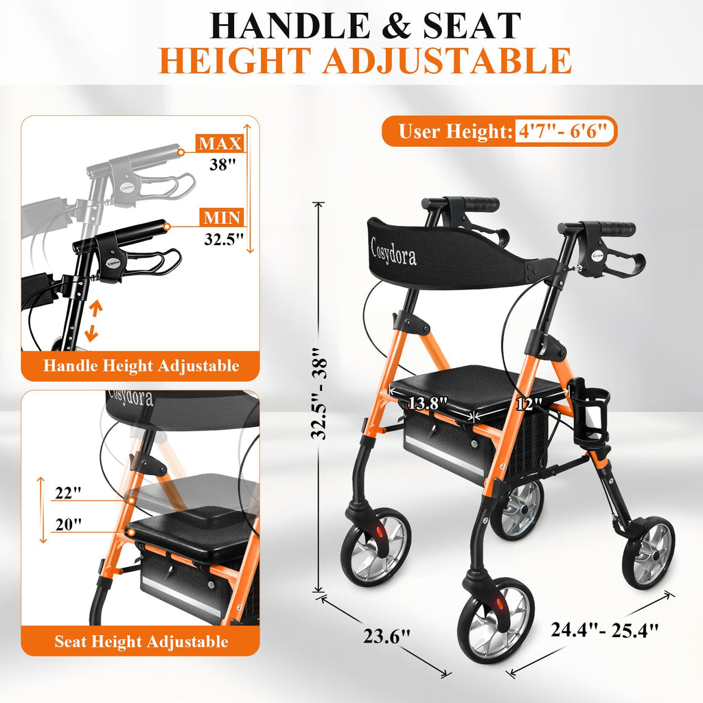 Ultra Lightweight Rollator Walker with Seat O85509