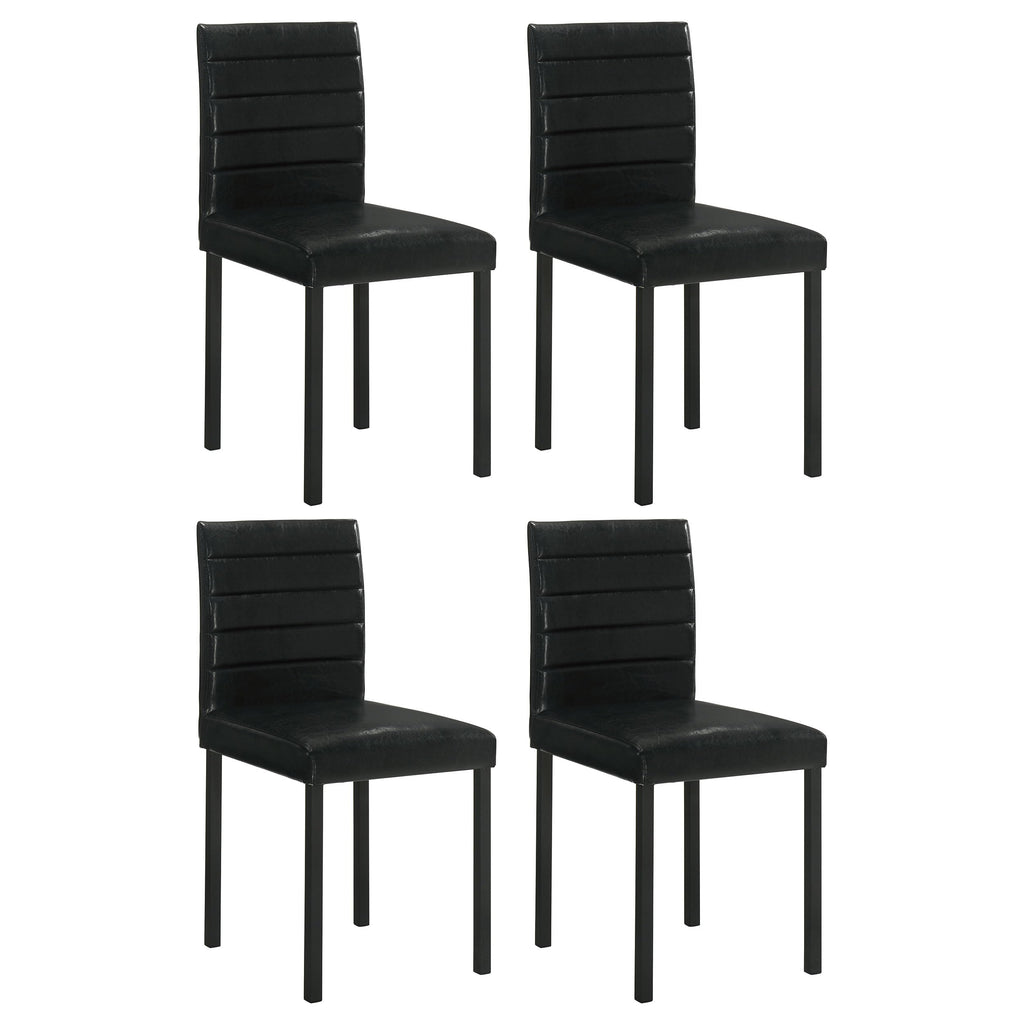 Black Faux Leather Dining Side Chair Set of 4 S32781