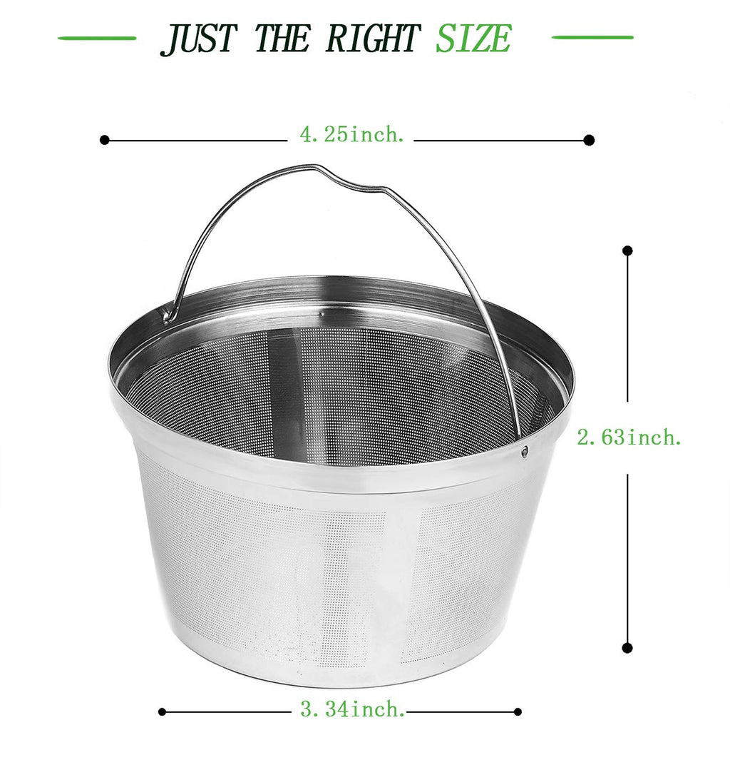 Stainless Steel Reusable Coffee Filters 8 12 Cup Pack of 2 V3335
