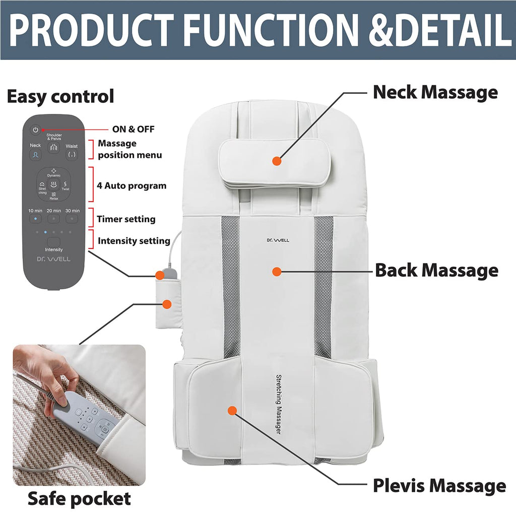 Full Body Stretching Massage Mat, 26 Air Cells, 7 Modes H389744