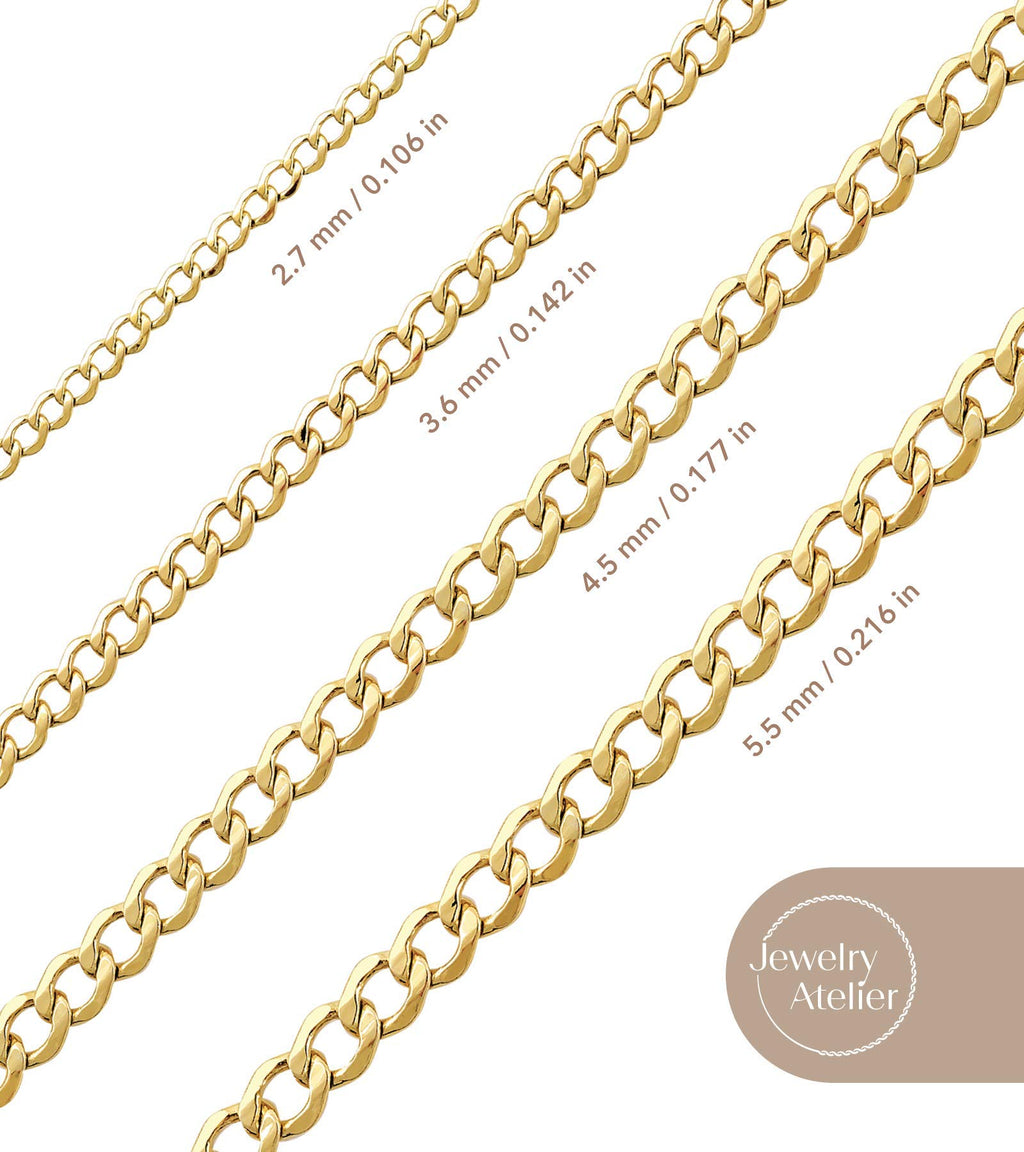 14K Yellow Gold Filled Cuban Curb Link Chain Necklace S3778