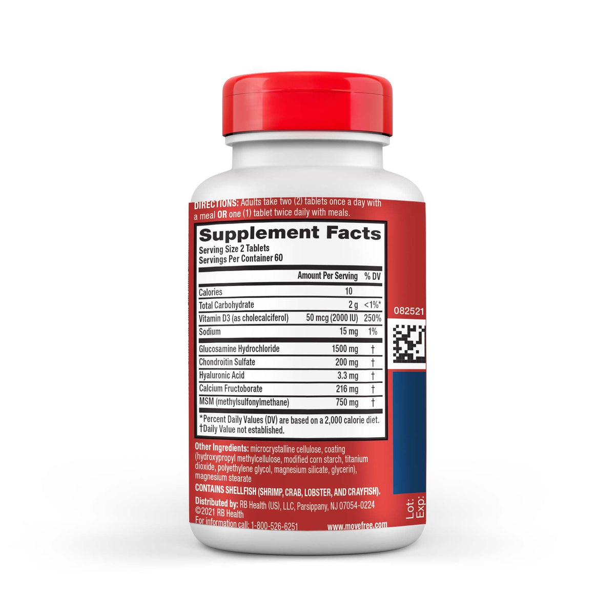 Glucosamine Chondroitin MSM Vitamin D3 Joint Support Supplement 120 Tablets 2 Pack K323
