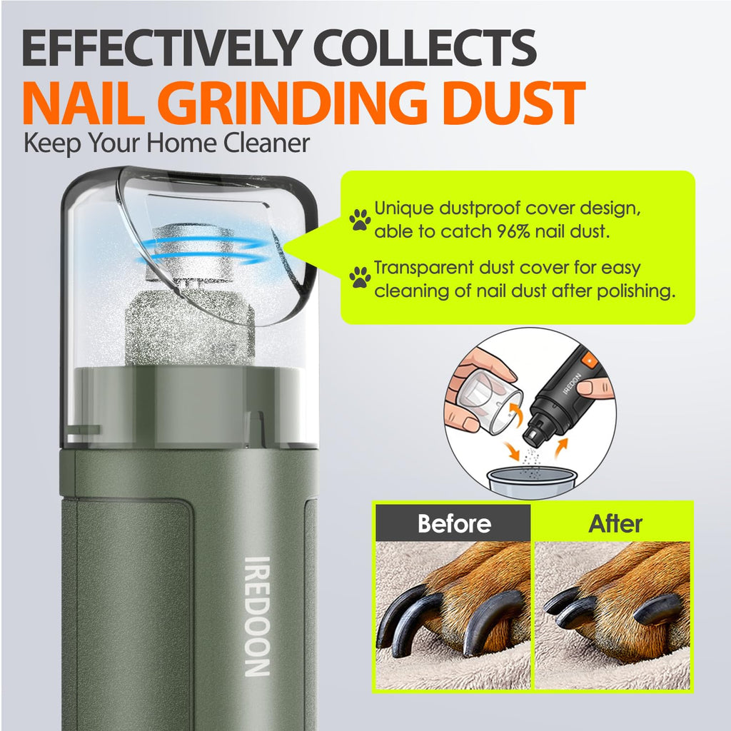 Dog Nail Grinder with 4 LED Lights, 3 Speeds D493