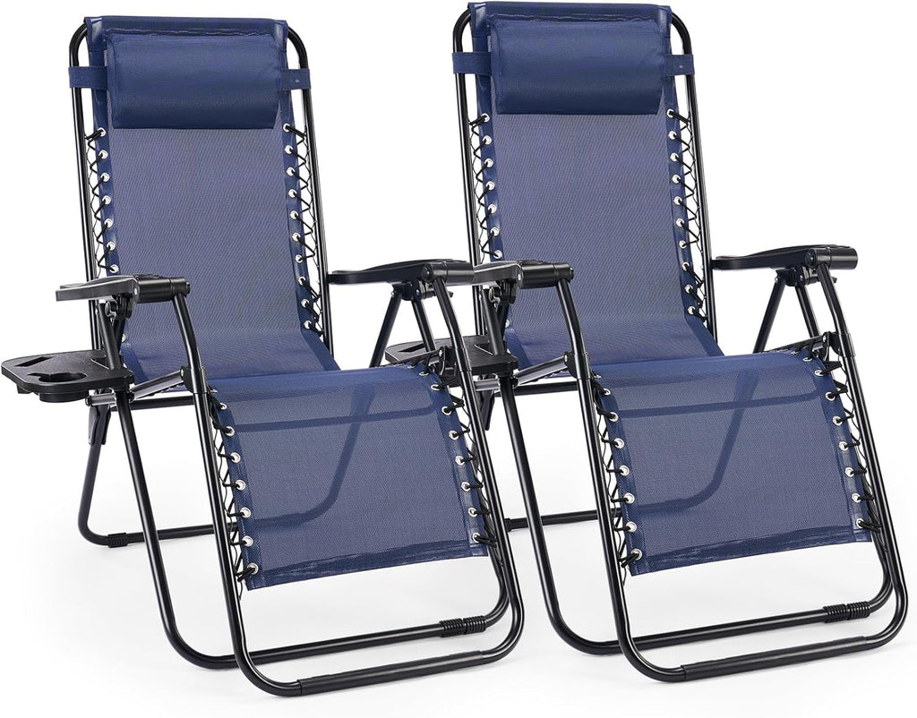 Oversized Blue Zero Gravity Chair Set of 2 C210