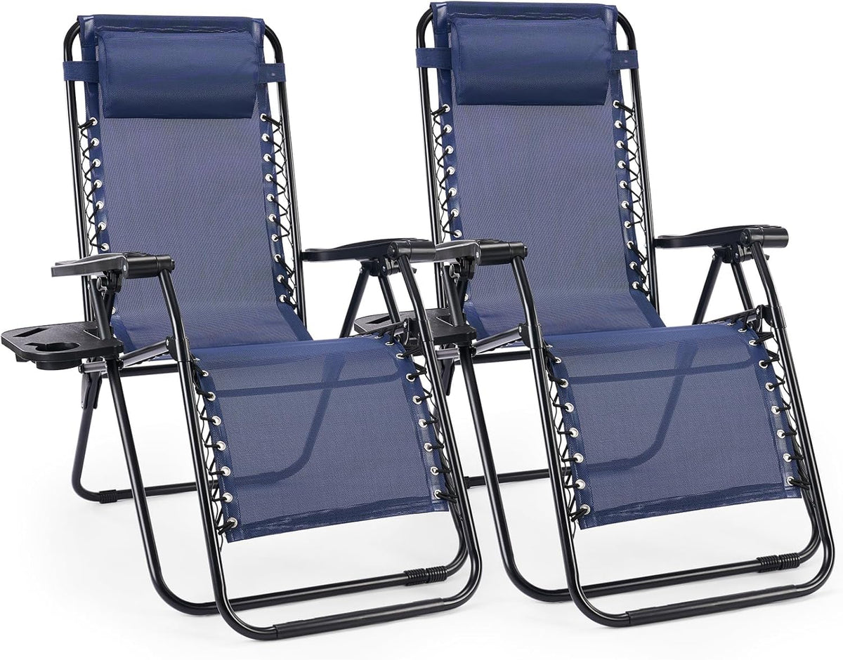 Oversized Blue Zero Gravity Chair Set of 2 C210